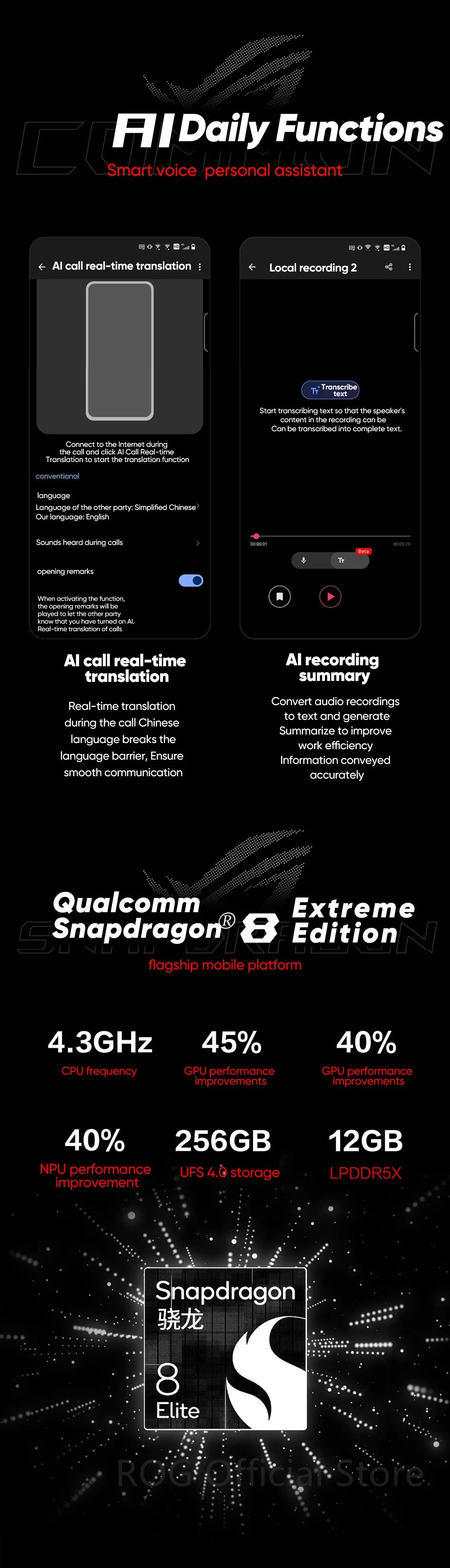 World Premiere ASUS ROG Phone 9 – Snapdragon 8 Elite 5G Smartphone, 6.78'' 185Hz AMOLED Display, 5800mAh, NFC, ROG 9 Pro