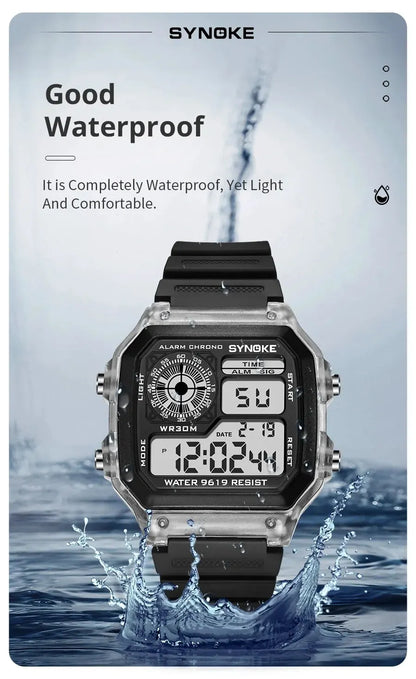 SYNOKE Digital Sports Watch for Men & Women – Luminous, Multifunction, Waterproof Wristwatch with Seven Lights for Outdoor & Running