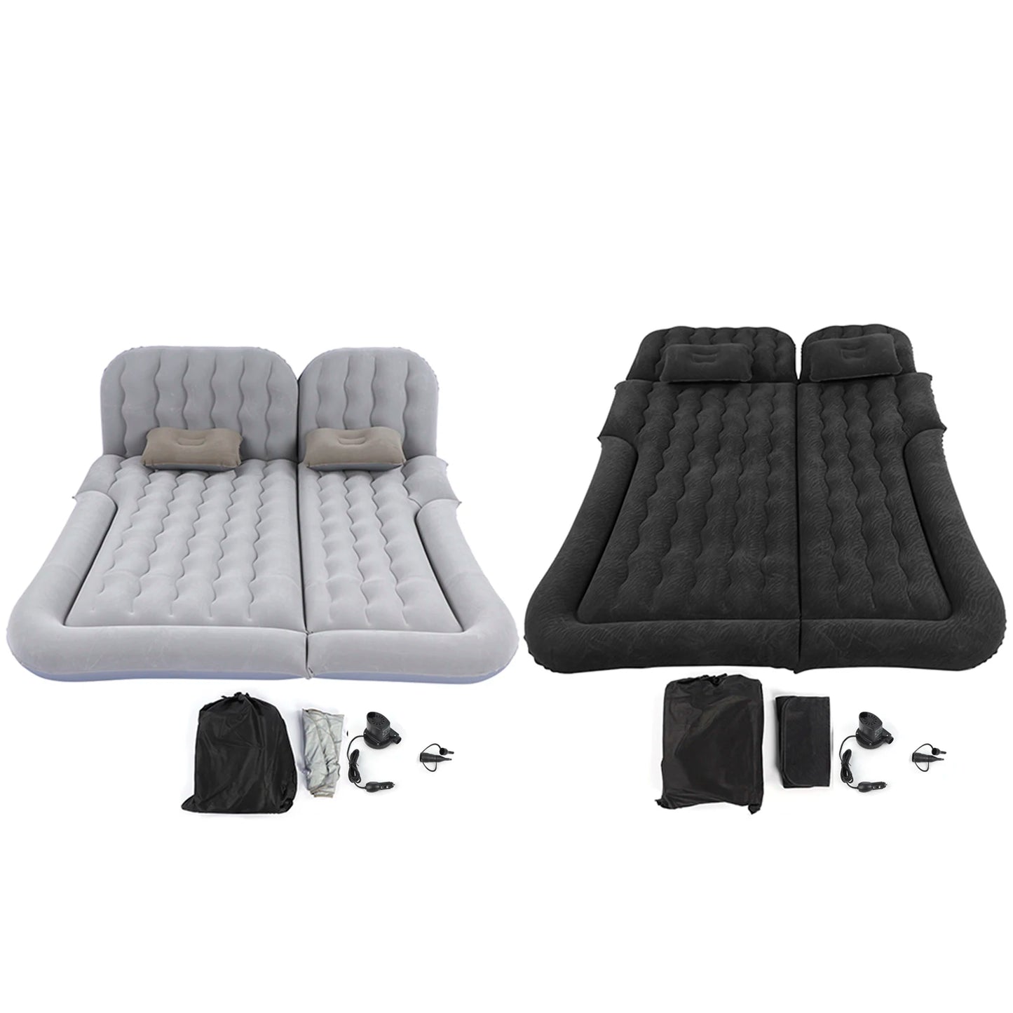 2-in-1 Car Inflatable Bed – PVC Flocking Travel Mattress & Soft Cushion for Car & SUV