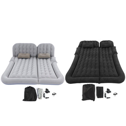 2-in-1 Car Inflatable Bed – PVC Flocking Travel Mattress & Soft Cushion for Car & SUV