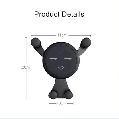 Gravity Car Phone Holder – Air Vent Clip with Smile Face Bear, Mobile Stand for iPhone, Samsung, and GPS Devices