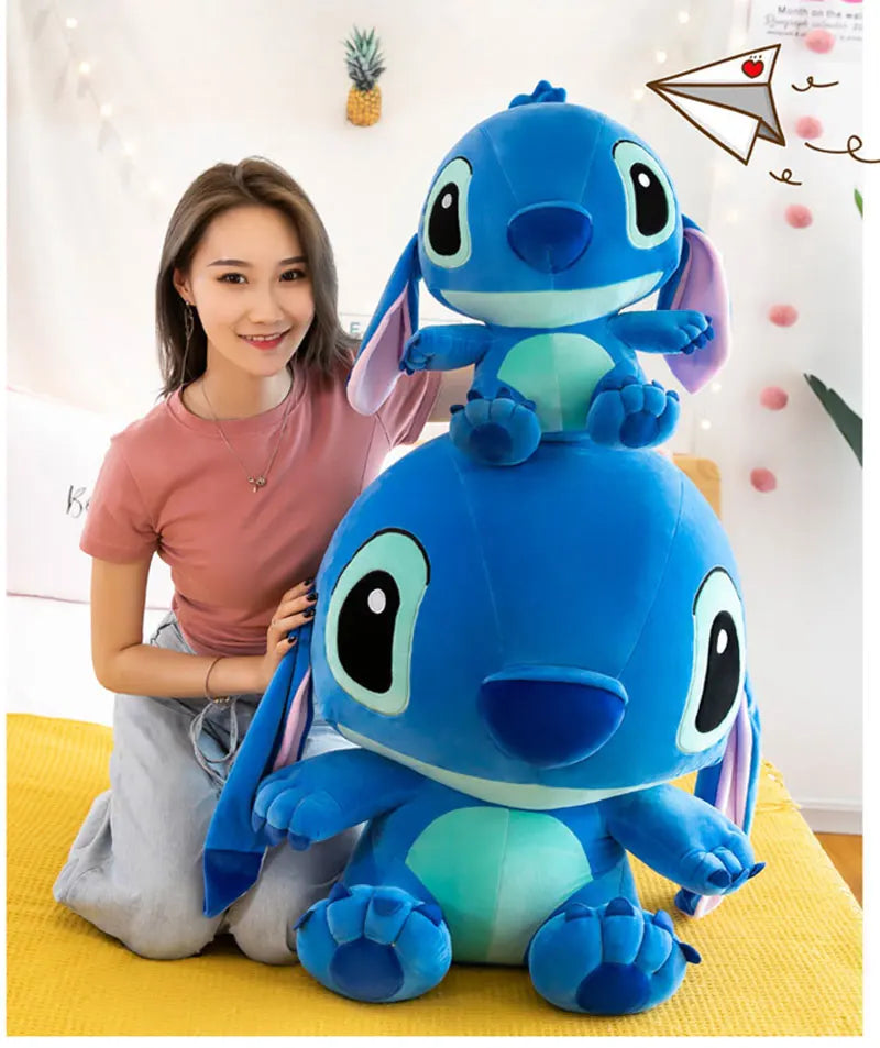20-60cm Giant Lilo & Stitch Plush – Cartoon Stuffed Anime Toys, Pendant Pillow for Kids Birthday Gift