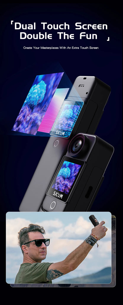 SJCAM C300 4K Action Camera – 30FPS Pocket Sports Cam with 6-Axis GYRO Stabilization, Long Battery, 5G WiFi, and Remote Control