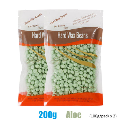 500g/200g/50g Hard Wax Beans – European Brazilian Pearl Wax for Hair Removal & Wax Warmer Machine