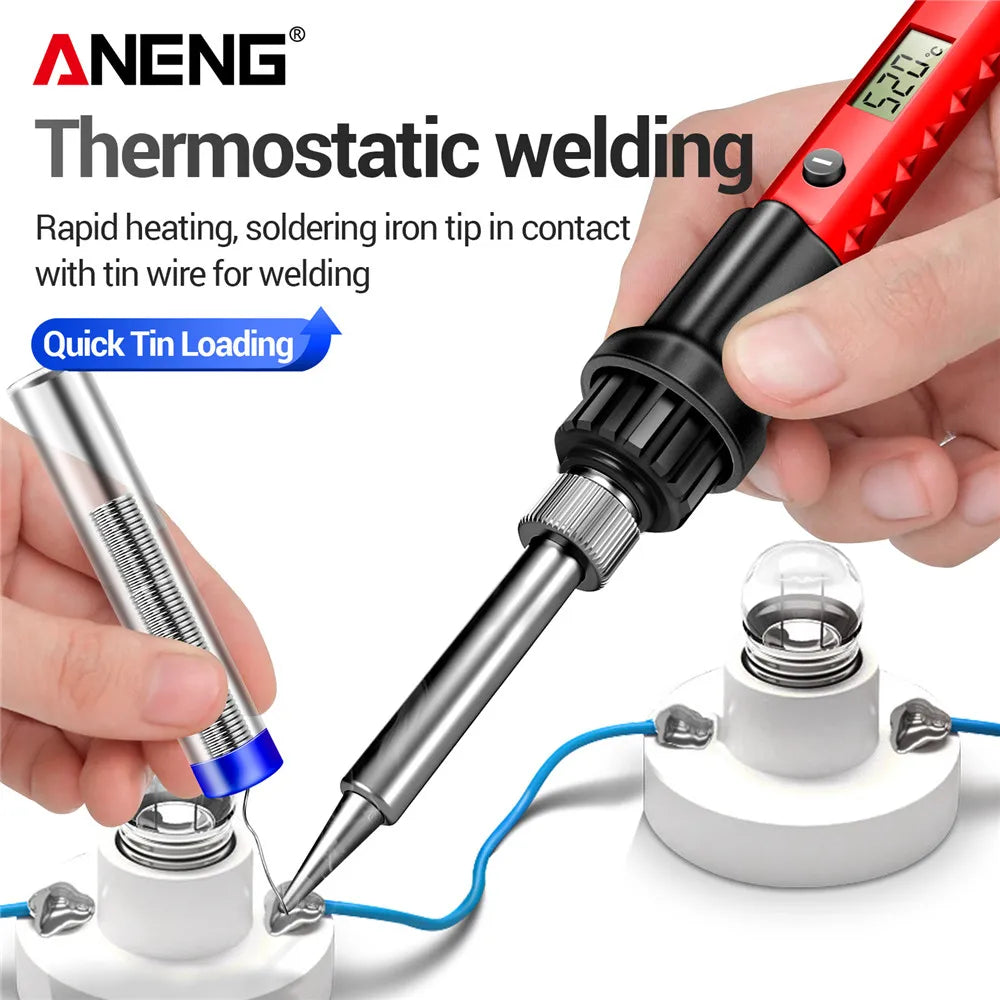 ANENG SL104/SL105 Electric Soldering Iron – Professional Digital Display, Adjustable Temperature Portable Kit for Welding & Soldering Repair