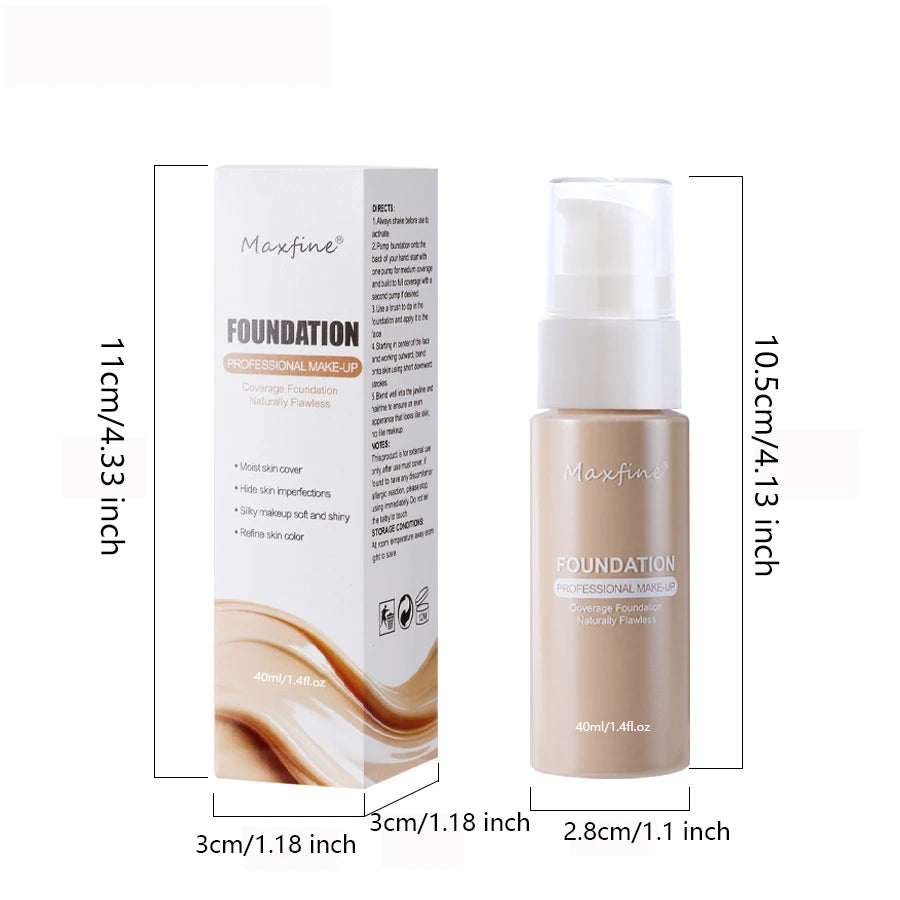 Liquid Foundation Concealer – Waterproof, Sweat-Resistant Professional Makeup Cosmetics