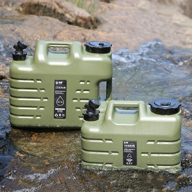 11L Portable Water Bucket – Large Capacity Drinking Canister with Detachable Leak-Proof Faucet for Outdoor Travel