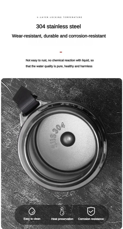 Stainless Steel Thermos Bottle 500ML-1L with LED Temperature Display - SUS304 Vacuum Flask for Tea and Water, Portable Travel Cup