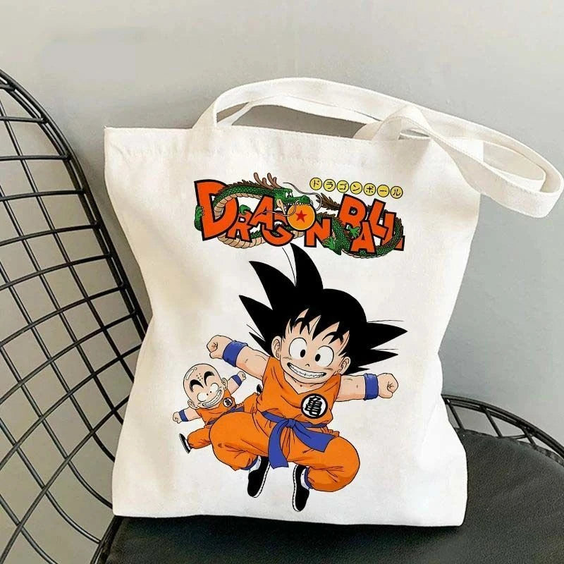 Dragon Ball Anime Canvas Tote Bag – Large-Capacity Eco Shoulder Bag for Women & Students