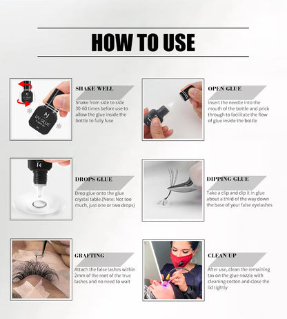 JOMAY UV Eyelash Glue 4 Colors – Fast-Dry, Strong, Long-Lasting & Waterproof Adhesive