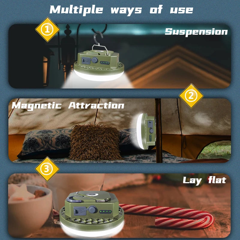 MOSLIGHTING 9900mAh Rechargeable Camping Lantern — Powerful LED Flashlight with Magnet, Portable Tent & Work Light