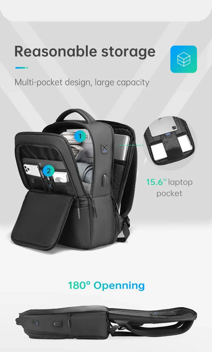 MARK RYDEN Multi-Layer Men's Backpack — Water-Repellent Laptop Bag Fits 15.6" for Students