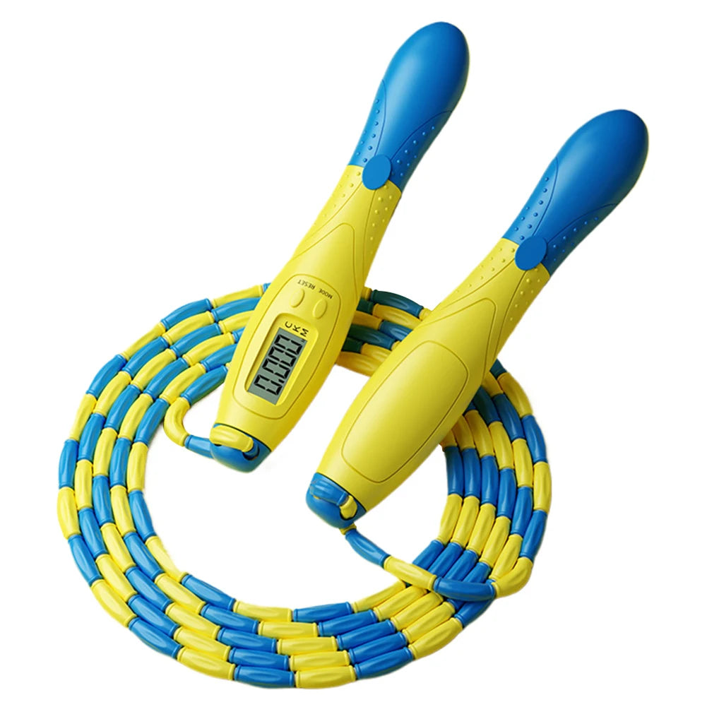 Beaded Jump Rope with Counter – Adjustable Plastic Segmented Skipping Rope for Kids & Adults