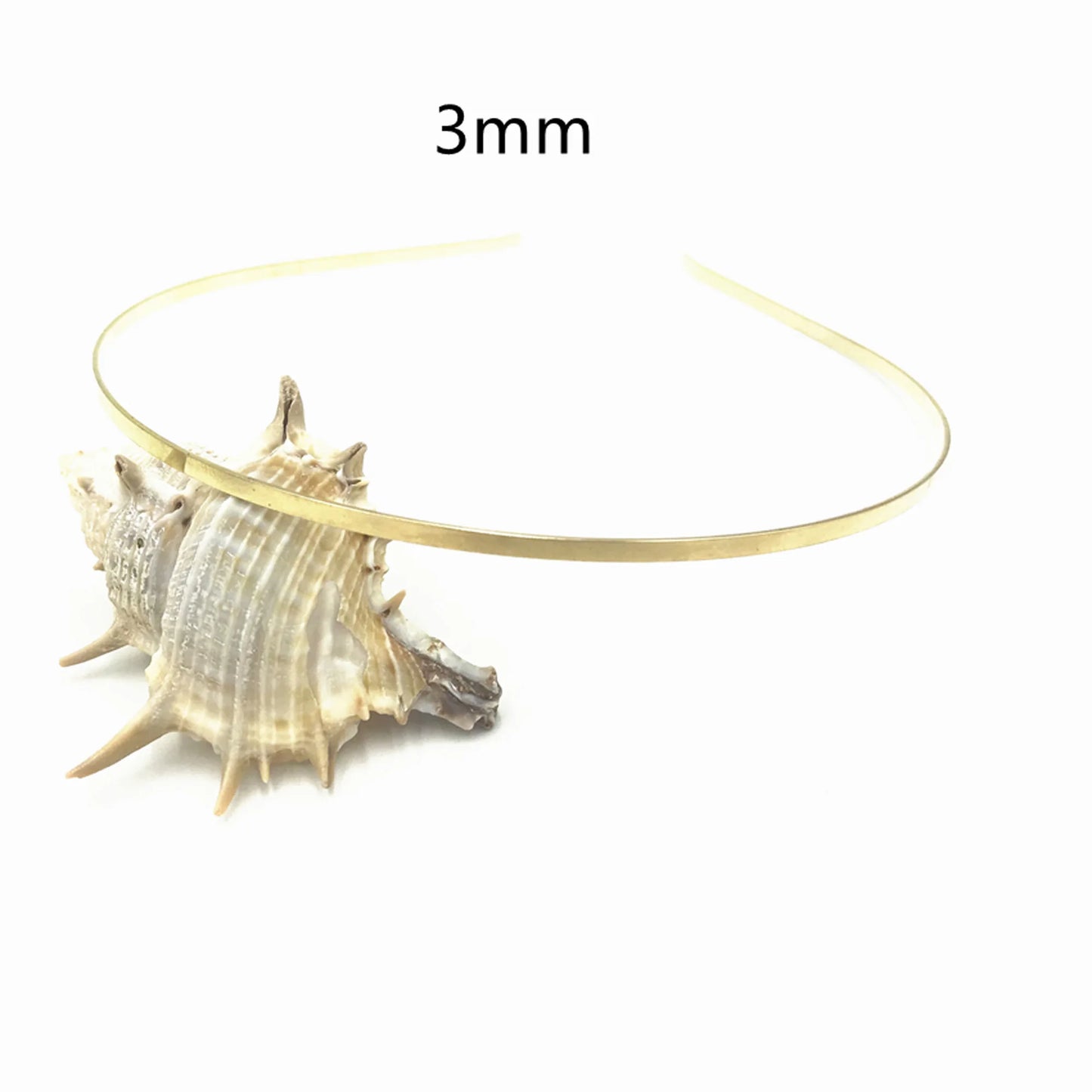 20Pcs Metal Hairbands for Girls – 1.2mm to 10mm Gold, Silver & Black Headbands for Hair Crafts & Hair Accessories