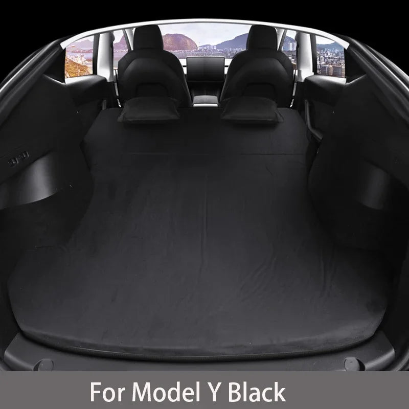 Tesla Model 3 & Model Y Inflatable Car Bed – Suede Fabric Travel Air Mattress for Camping (2017-2024)