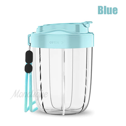 7-Grid Large Pill Organizer – Travel Supplement & Vitamin Storage Case with Straw Containers