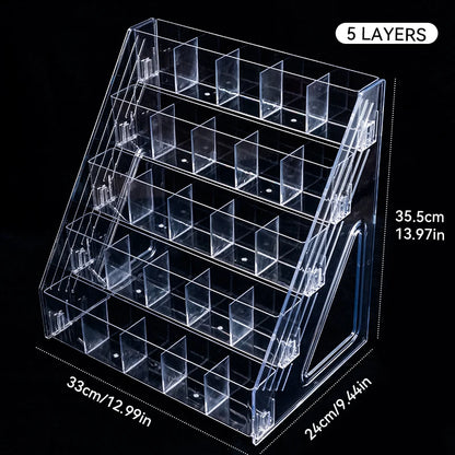 Acrylic Nail Polish Display Organizer – 3/4/5/6/7 Layer Clear Cosmetic & Jewelry Rack Holder