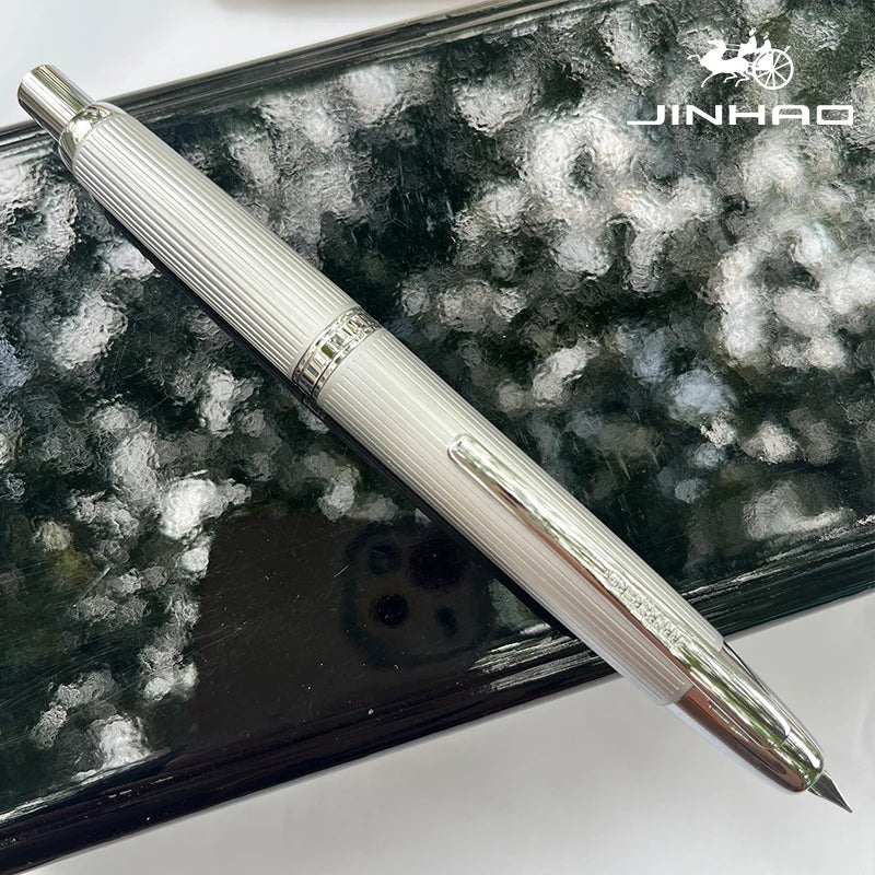 JINHAO Metal Fountain Pen – 10 Brand New Retractable Fine Nibs with Ink Converter