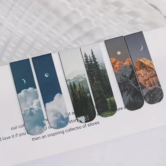 Forest Landscape Magnetic Bookmark – Ideal for Book Readers and Page Marking