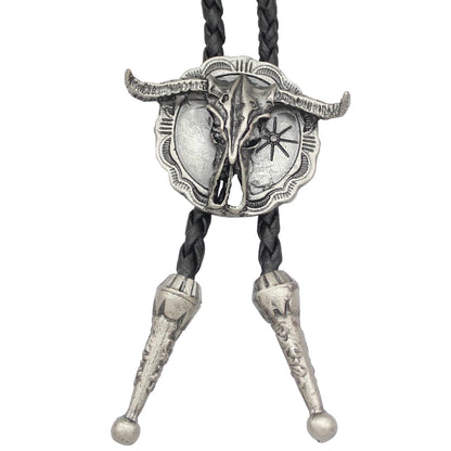 New Arrival Western Southwest Longhorn Steer Cow Skull Bolo Tie – Leather Rodeo Neck Tie, Fashion Shirt Accessories