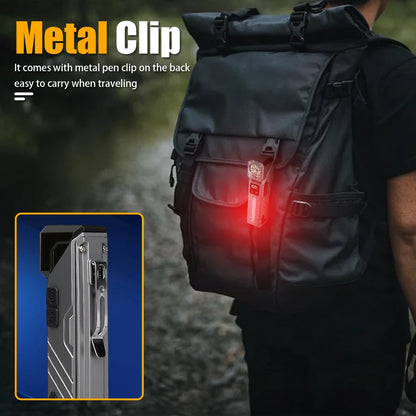 High-Power LED EDC Flashlight – Rechargeable Pocket Torch with RGB, Magnet & Clip for Camping & Fishing