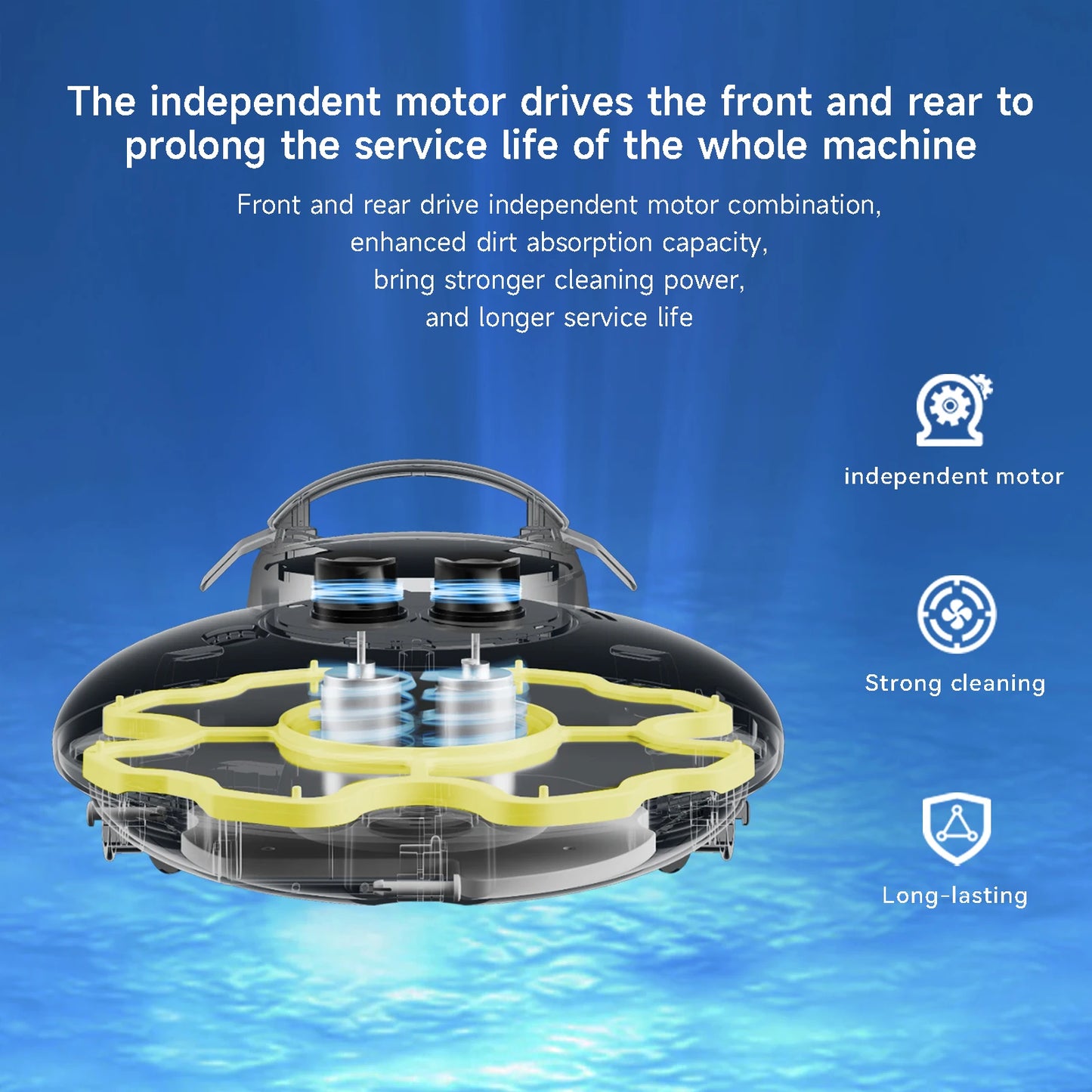 Lydsto Cordless Robotic Pool Cleaner - Automatic Swimming Pool Vacuum, Wireless Operation, Auto-Parking Feature