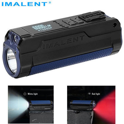 IMALENT BL70 EDC Flashlight – 6000 Lumens Cree XHP70 HI LED, Type-C Rechargeable Dual Light Source for Camping & Work