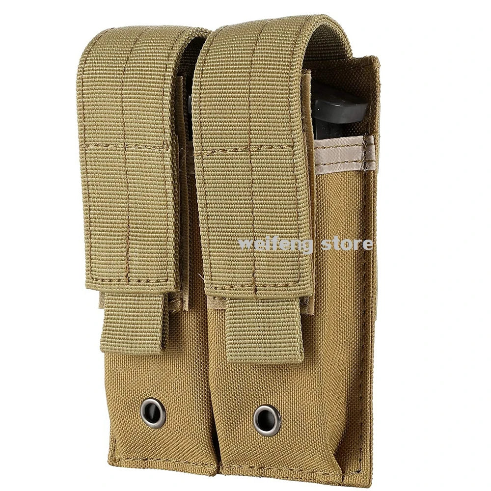 9mm Tactical Magazine Pouch - MOLLE Single & Double Mag Bag, Open-Top Pouch for Glock, M1911, 92F, Torch & Triple Bag