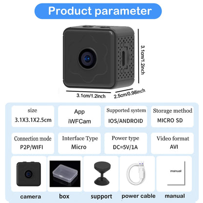 Mini Wireless Camera – WiFi Remote Monitor, Tiny Home IP Camera with Super-Long Battery Life