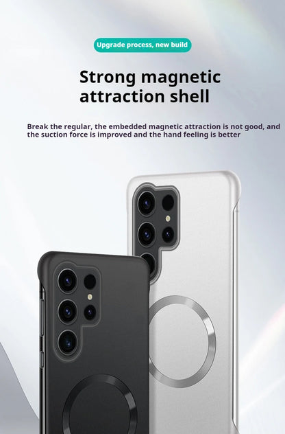 Ultra Thin Magnetic Metal Case for Samsung S25/S24 Ultra, S23/S22 FE – Frameless Matte PC Cover with MagSafe Compatibility