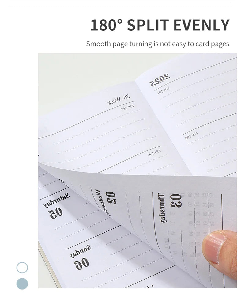 2025 A7 Pocket Planner – 365 Day PU Cover Notebook, Daily & Weekly Calendar, Office & School Agenda