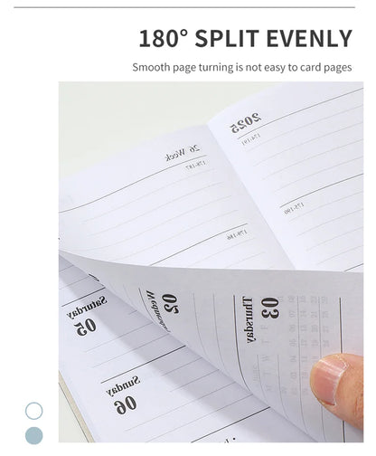 2025 A7 Pocket Planner – 365 Day PU Cover Notebook, Daily & Weekly Calendar, Office & School Agenda