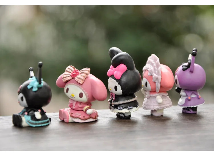 New 5pcs Sanrio Cinnamoroll Action Figures – Kawaii Anime Toy Set for Tabletop Decoration & Kids Gifts