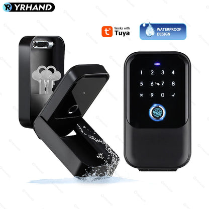 YRHAND TTlock Smart Password Fingerprint Lock Box – Digital Card & Tuya-Compatible Portable IP66 Security for Smart Homes
