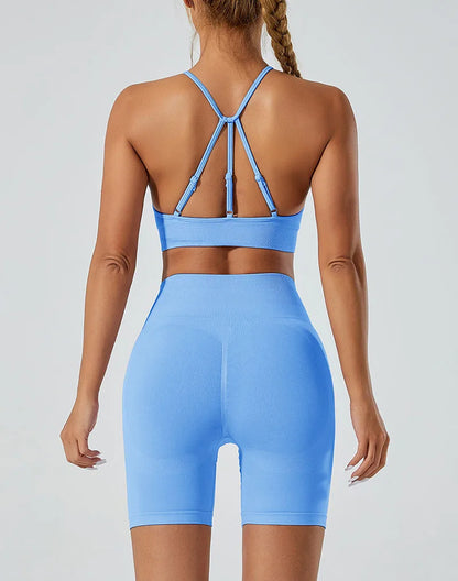 Women’s Shockproof Fitness Sports Bra – Push-Up Crop Top for Gym, Yoga & Workout