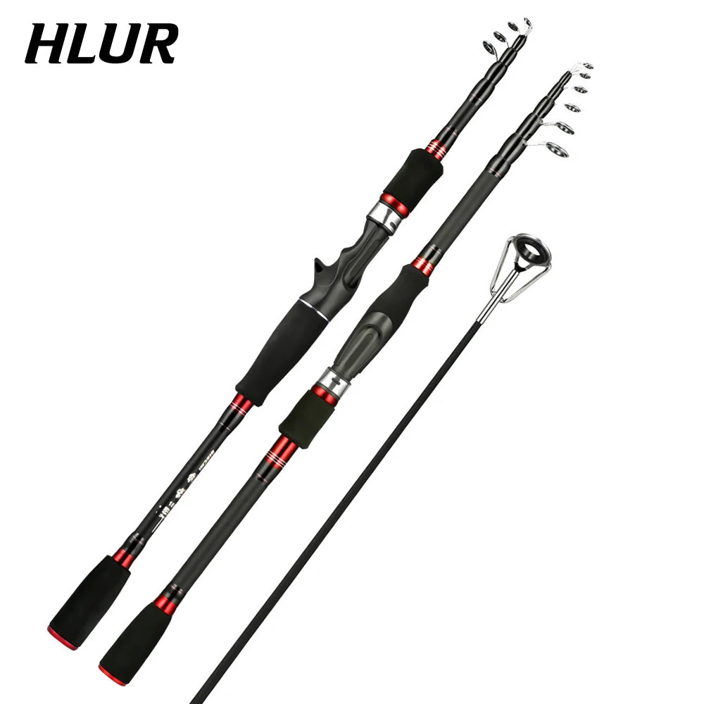 HLUR Carbon Fiber Telescopic Fishing Rod – 5–7 Section Portable Spinning & Casting Travel Pole 1.8M–2.7M