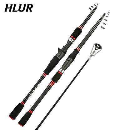 HLUR Carbon Fiber Telescopic Fishing Rod – 5–7 Section Portable Spinning & Casting Travel Pole 1.8M–2.7M