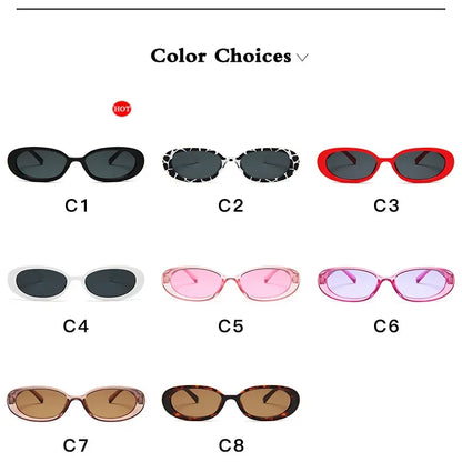 Vintage Small Oval Sunglasses for Women – Luxury Brand Designer Retro Black & Red UV400 Eyewear