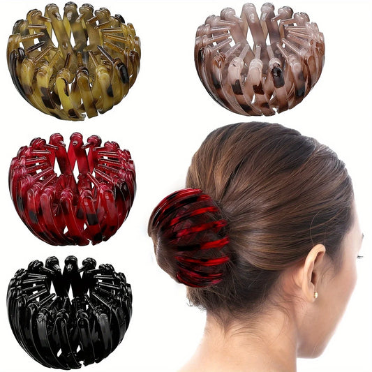 Bird’s Nest Magic Hair Clip – Fashionable Ponytail & Round Bun Hairband, Retro Geometric Elastic Hair Accessory for Women