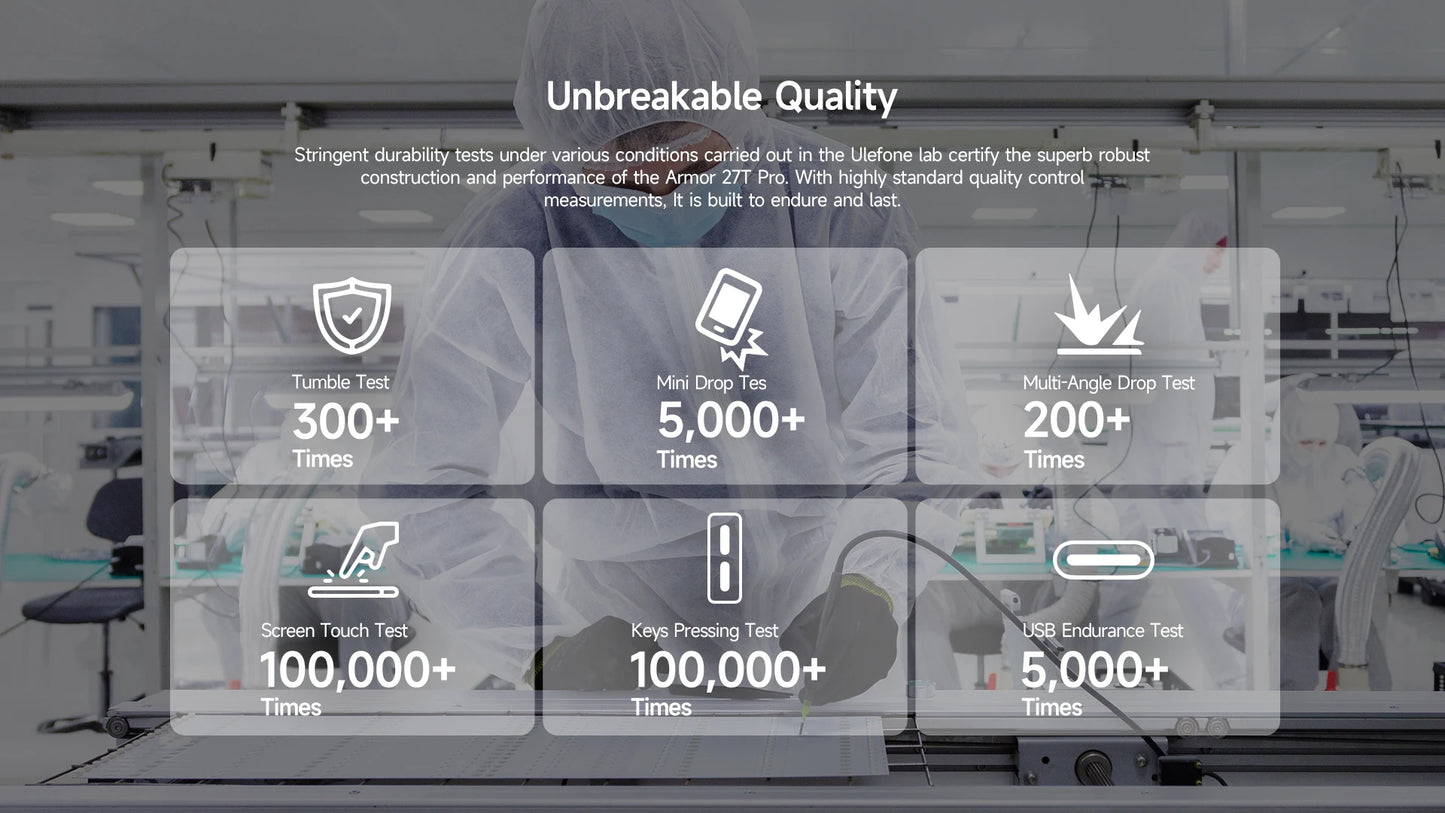 Ulefone Armor 27T Pro 5G Rugged Smartphone – 10600mAh, Android 14, 50MP+64MP Night Camera, 6.78" 120Hz, 24GB+256GB, NFC