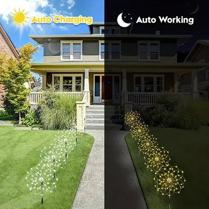 NEW 60LED Solar Fireworks Lights – Outdoor Waterproof Garden Lights with 8 Modes and Remote Control Decorative Lighting