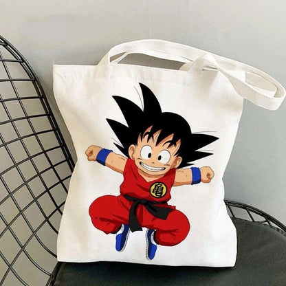 Dragon Ball Anime Canvas Tote Bag – Large-Capacity Eco Shoulder Bag for Women & Students