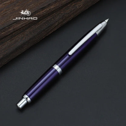 JINHAO 10 Metal Pearl Blue Fountain Pen – EF/F Nib, Pattern Design | Ink Pens for School, Office & Gifts