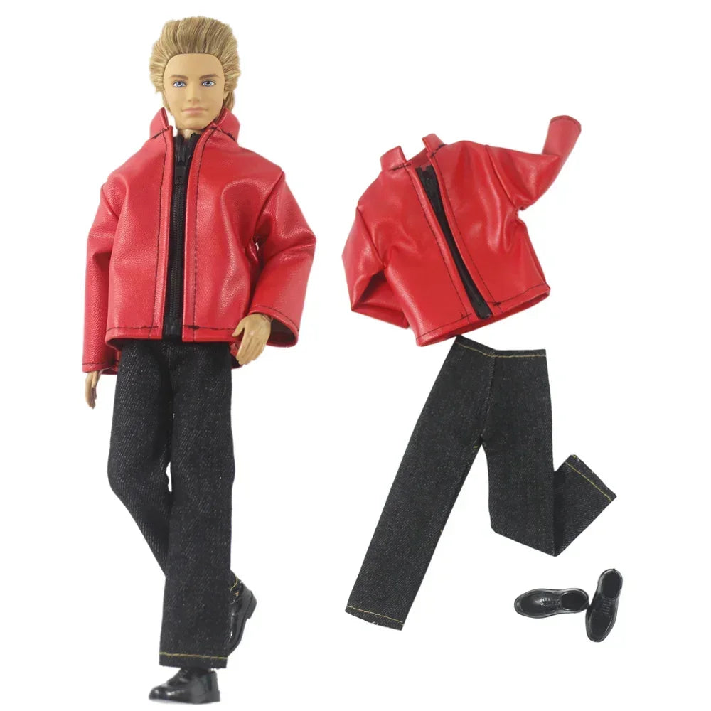 1 Set 12" Ken Doll Clothes — Leather Outfit with Multiple Styles to Choose From