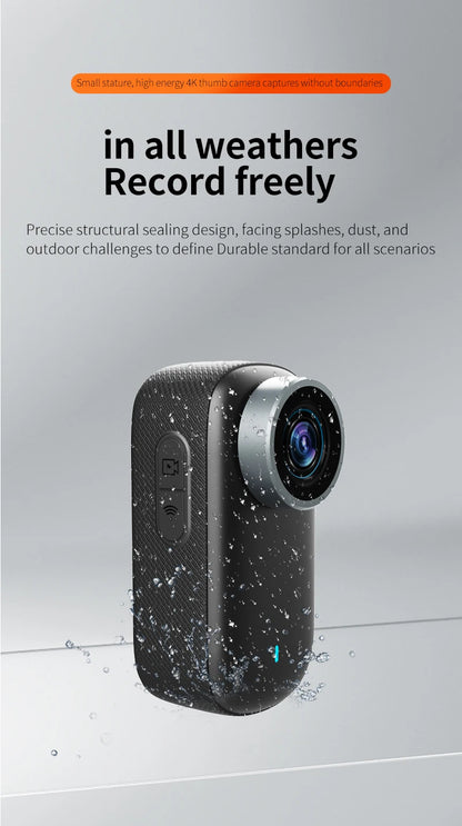 4K WiFi Mini Action Camera — Portable Thumb-Size Sport Cam for Outdoor, Helmet, Motorcycle, Cycling & Vlogging