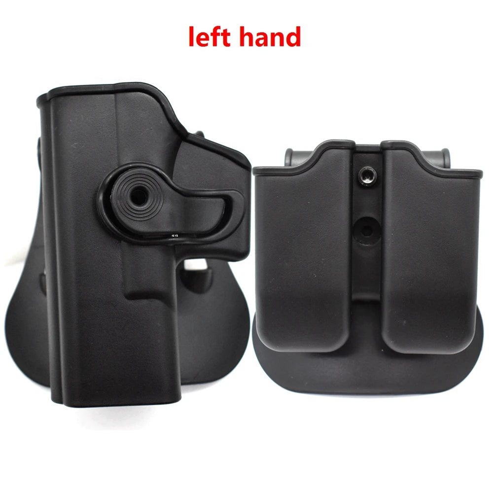 Left Hand Gun Holster – IMI Glock Pistol Case for Gen 1-4 Glock 17, Waist Holster with 9mm Mag Pouch, Hunting Accessories