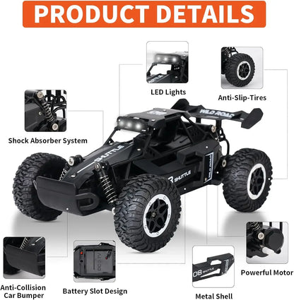 DK087 1:16 2WD Brushless High-Speed RC Drift Car – Off-Road Remote Control Truck with LED Lights, 20KM/H Racing Toy Model