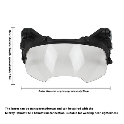 Tactical FAST Helmet Half Face Mask with Flip Goggles – Airsoft, Paintball, and Hunting Gear Accessories