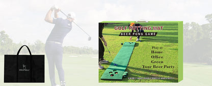Golf Pong Putting Game Set – Indoor & Outdoor Training Aid with Front Border for Backyard, Office, and Party