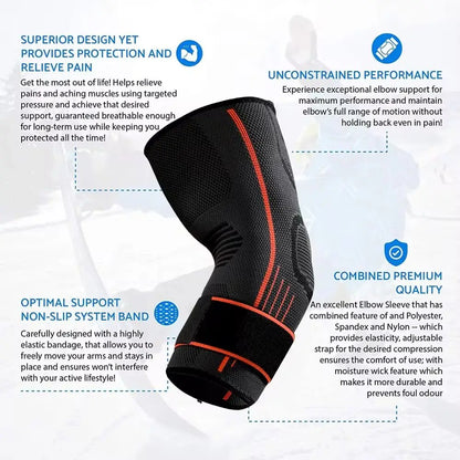 Elbow Compression Sleeve Support Brace – Arthritis Arm Pads & Warmers for Men and Women, Stretch Safety Guard